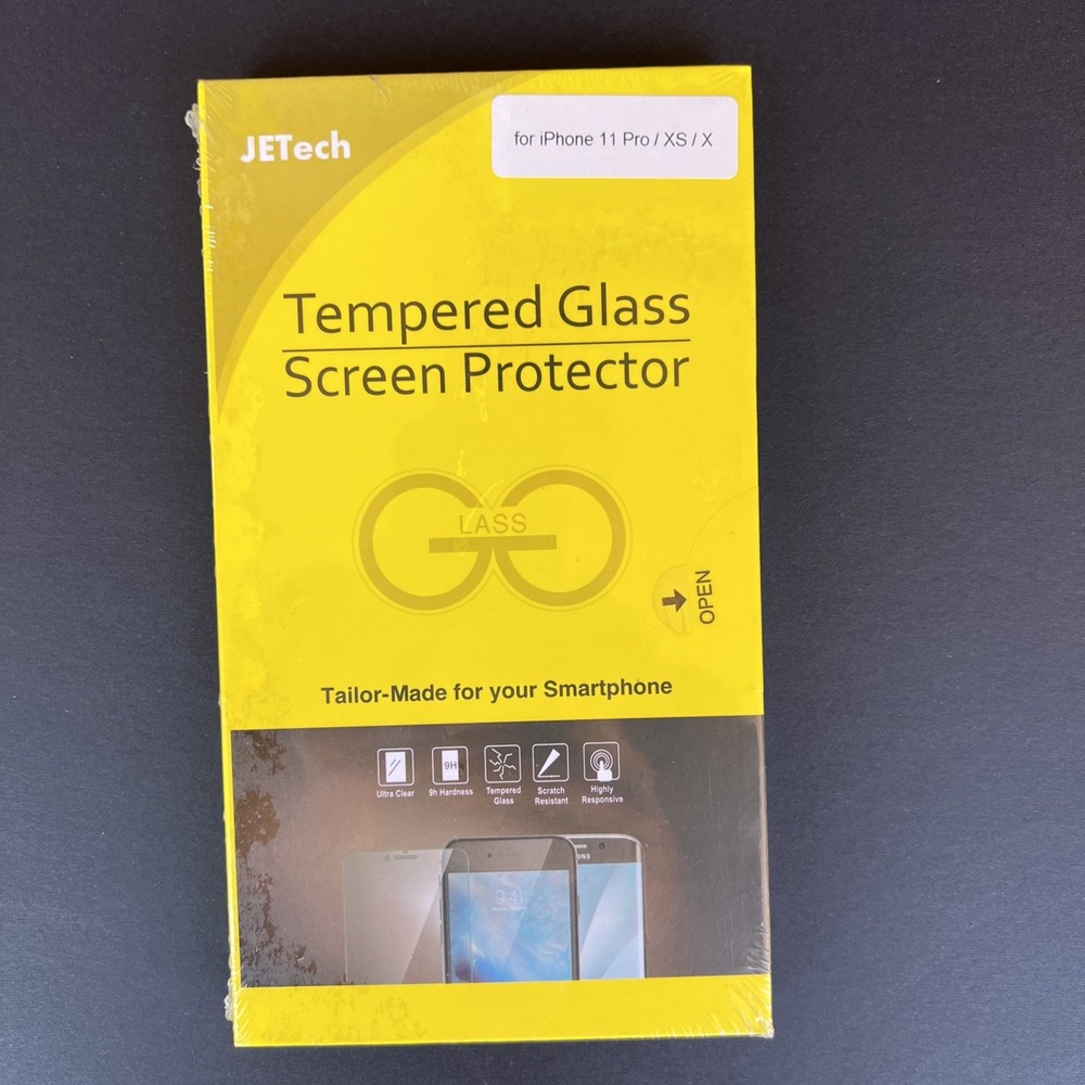New Sealed 2 Pack JETech Tempered Glass Screen Protector for iPhone 11 Pro/XS/X